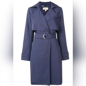 NWT MICHAEL Michael Kors Missy Belted Trench Coat Navy Size Small